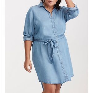 Button down chambray dress